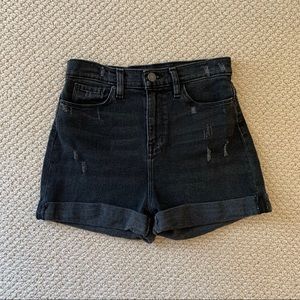 BDG Rolled Hem Mom Shorts in black